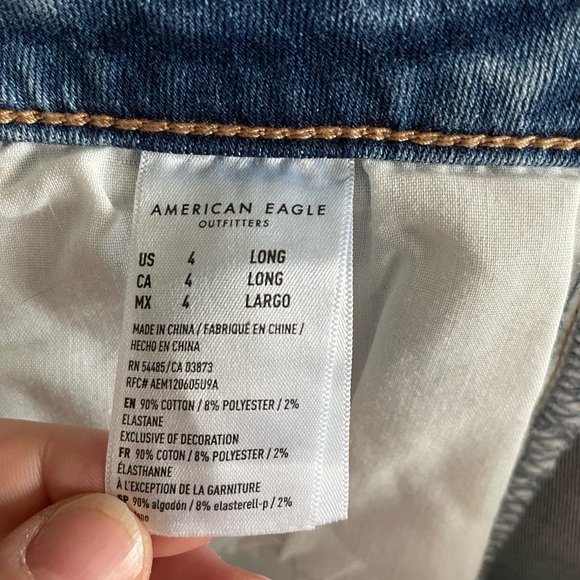 American Eagle distressed super hi-rise jeggings jeans‎ with stretch size 4 - Picture 6 of 9